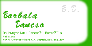 borbala dancso business card